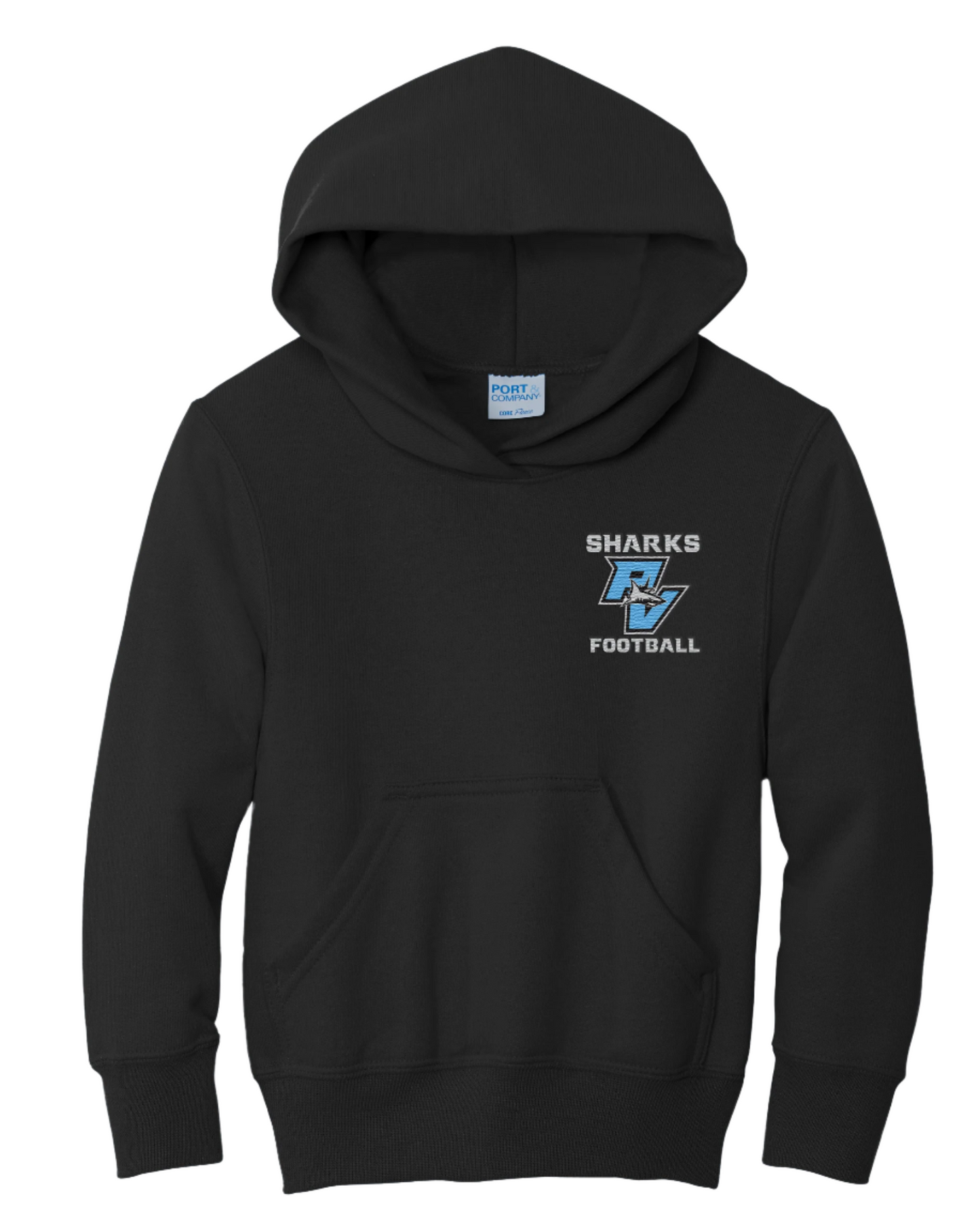 Port & Company® Youth Core Fleece Pullover Hooded Embroidered Sweatshirt